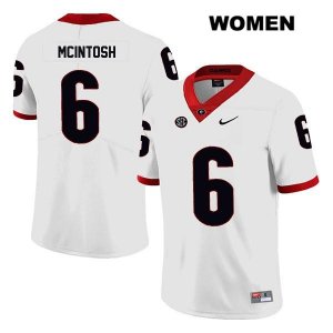 Women's Georgia Bulldogs NCAA #6 Kenny McIntosh Nike Stitched White Legend Authentic College Football Jersey UVV2054HZ